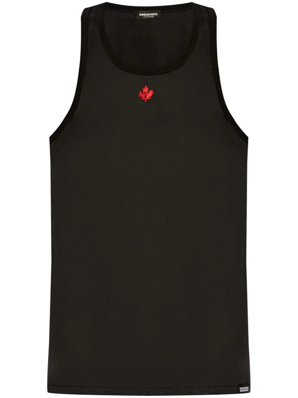 Dsquared2 Logo-embroidered Cotton Tank Top In 黑色