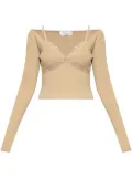 Blumarine lace-detail knitted top - Neutrals