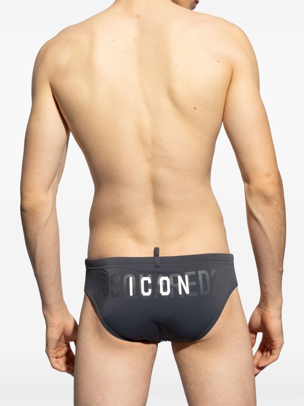 Shop Dsquared2 Icon Logo-print Swim Trunks In Grey