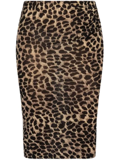 Blumarine falda midi con estampado de leopardo