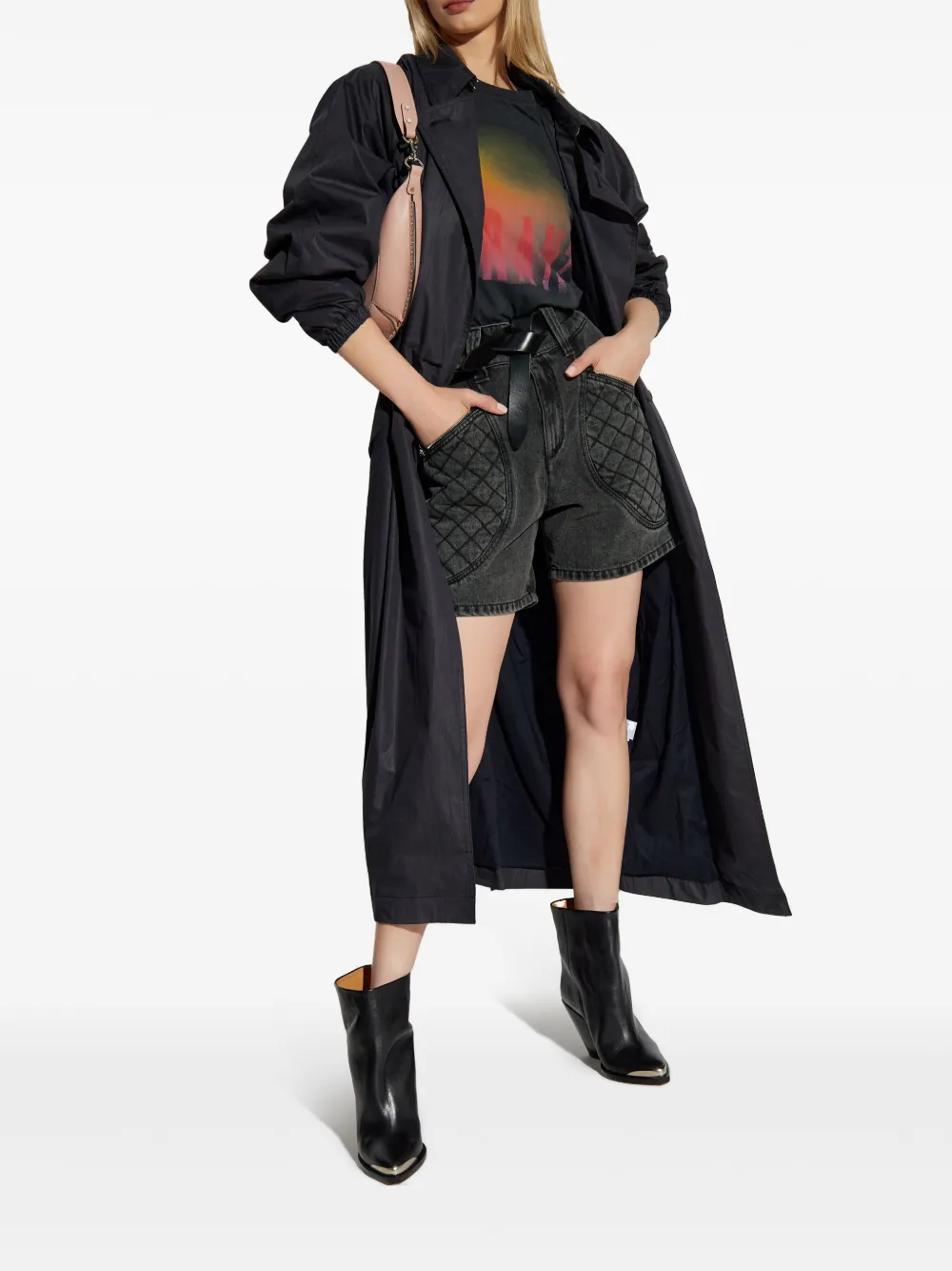 MARANT ÉTOILE Zewel drop-shoulder T-shirt - Zwart