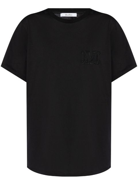 Max Mara monogram-embroidered cotton T-shirt Women