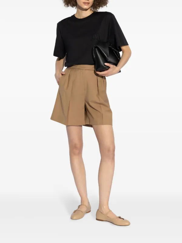 Max Mara monogram-embroidered Cotton T-shirt | Black | FARFETCH