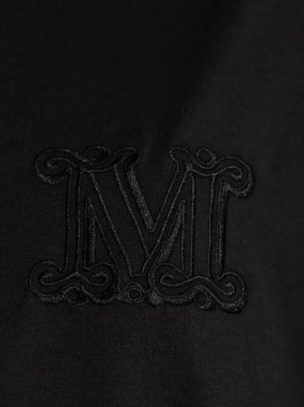 【MAX MARA】Logo embroidered cotton T-shirt Max Mara Cotton Embroidered T-Shirt | Harrods US