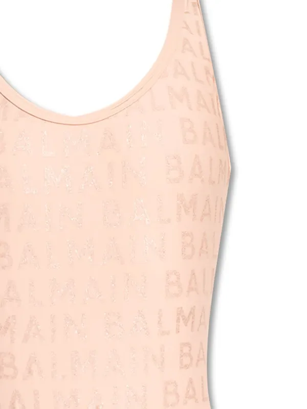 Balmain logo-print Swimsuit | Pink | FARFETCH