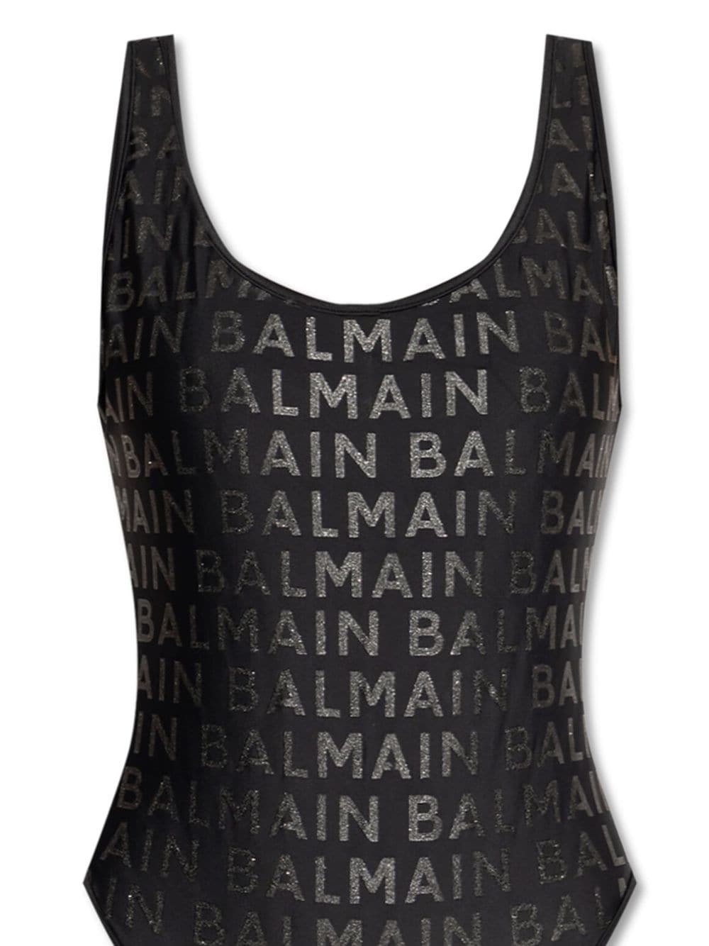 Balmain logo-print swimsuit - Zwart