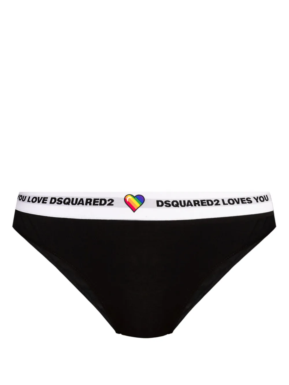 Dsquared2 Logo-waistband Briefs In Black