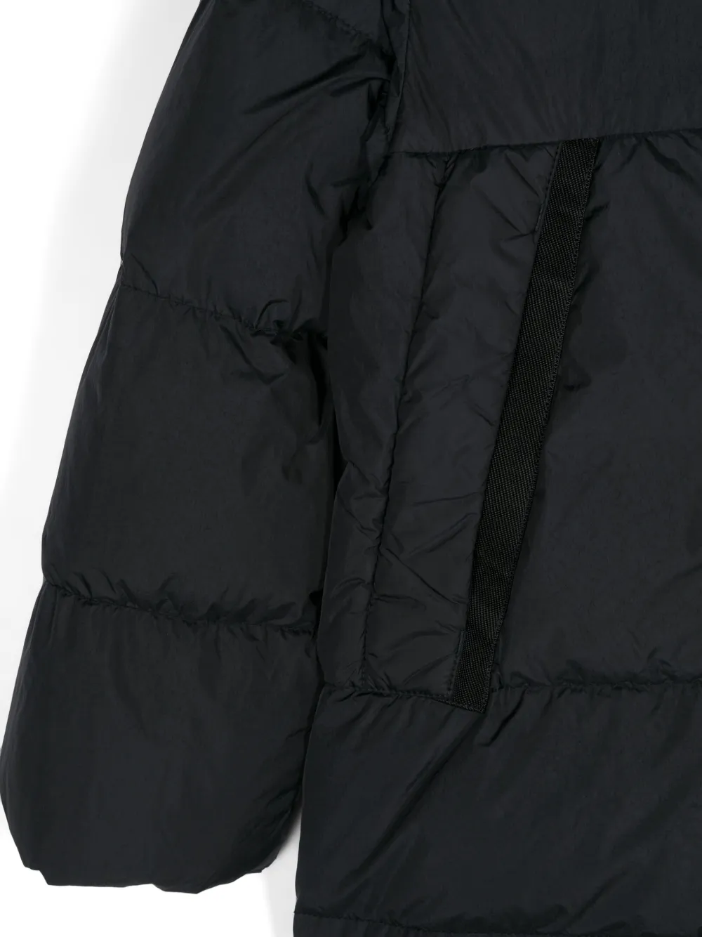 Stone Island Junior Gewatteerde jas met Compass-logopatch Zwart