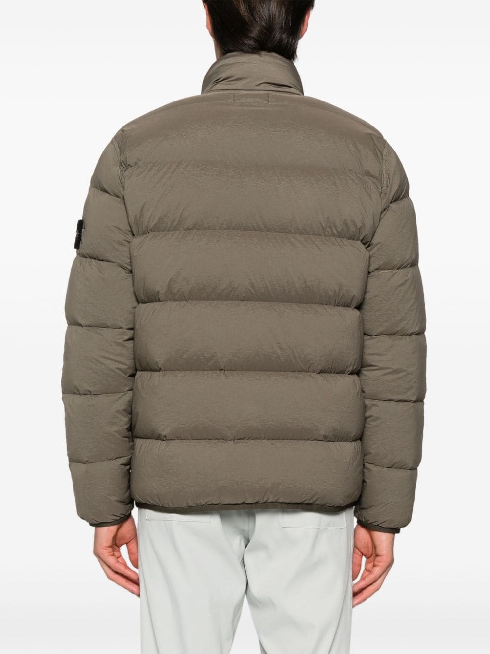 Shop Stone Island Seamless Puffer Coat In 灰色