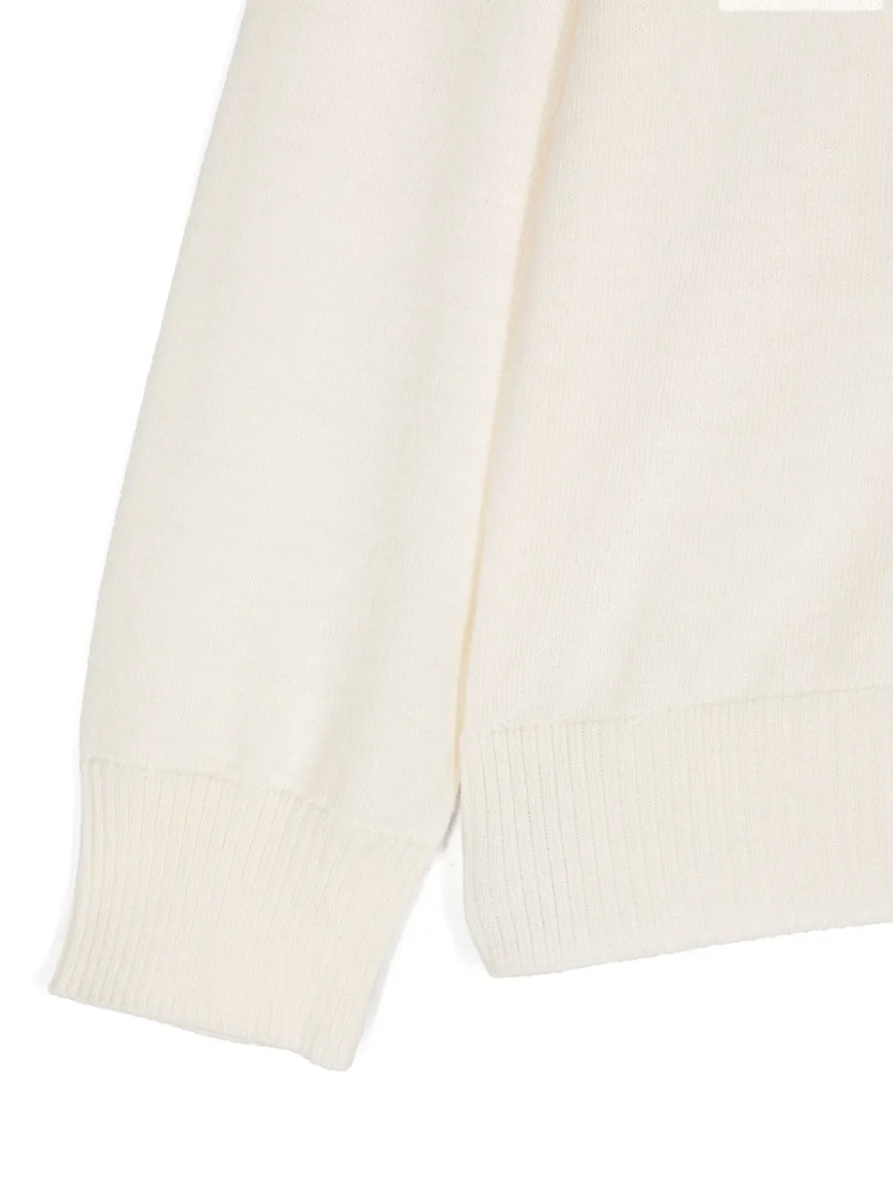 Stone Island Junior Wollen trui met Compass-logopatch Beige