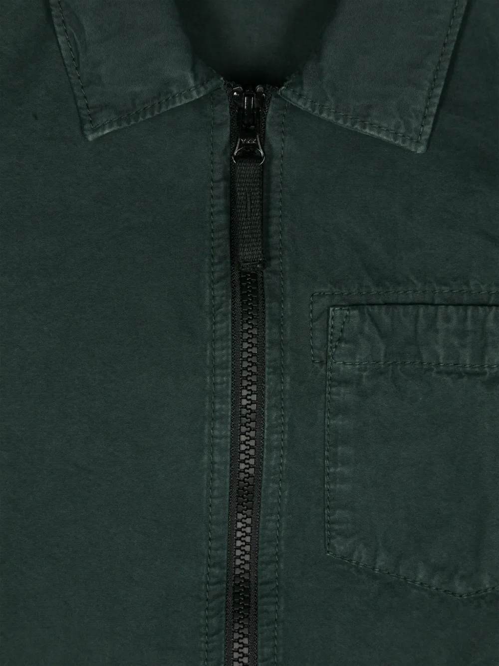 Stone Island Junior Shirt met Compass-logopatch en rits Groen