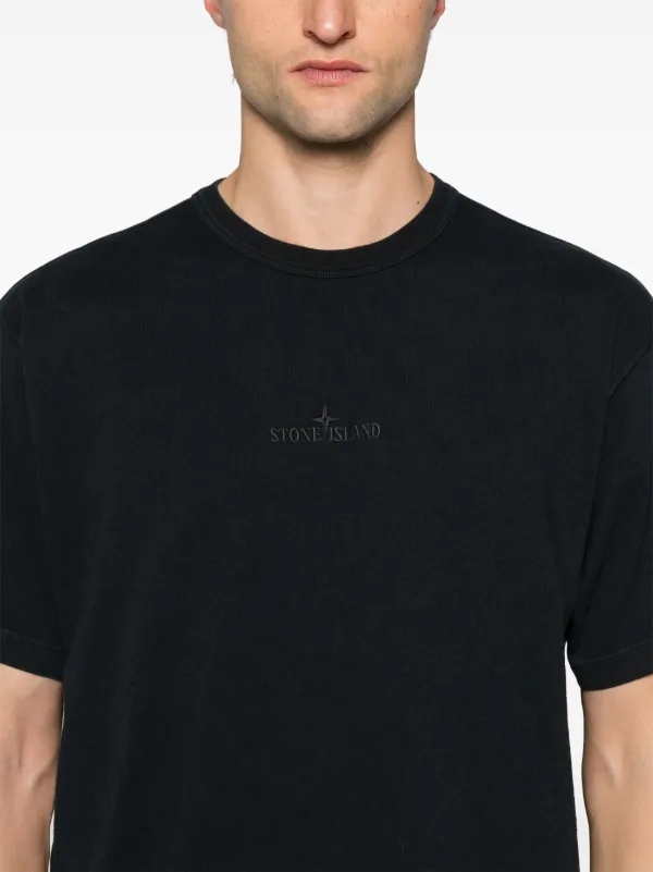 Stone Island logo-embroidered Cotton T-shirt | Blue | FARFETCH GE