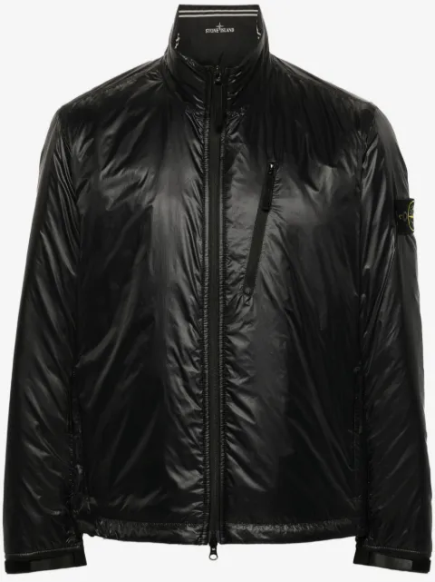 Stone Island chamarra ligera capitonada con distintivo Compass