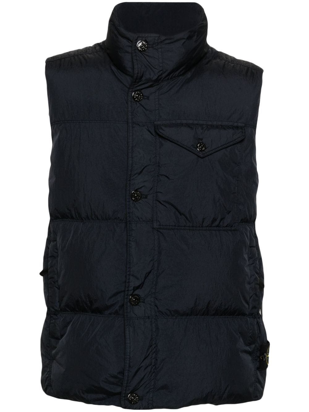 Shop Stone Island Compass-badge Padded Gilet In Blue