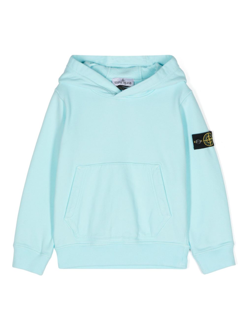 Stone Island Junior Compass-badge cotton hoodie - Blue