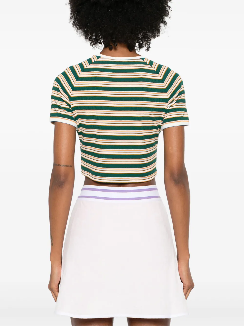 adidas Gestreepte cropped T-shirt Groen