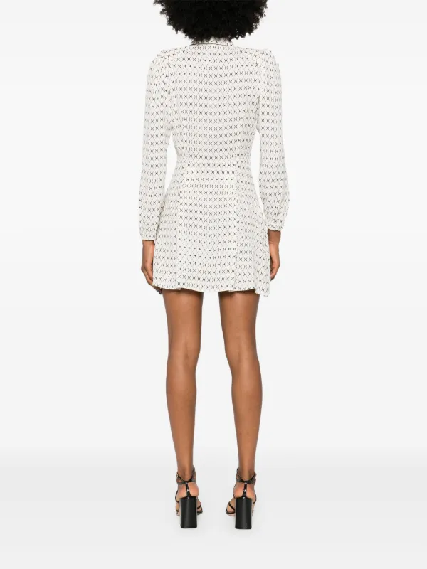 Elisabetta Franchi Diamond print Georgette Mini Dress Farfetch