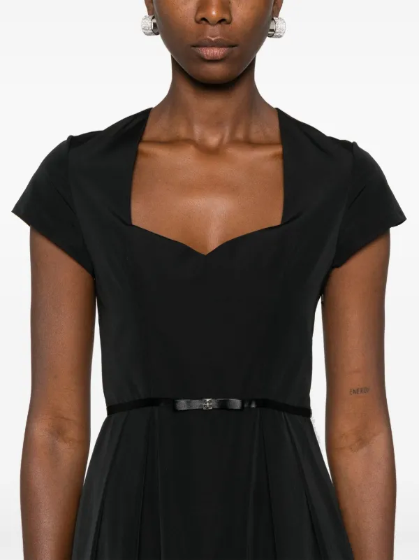 【関税込み】givenchy 4G DRESS Givenchy 4G Jacquard Draped Midi Dress | Black | FARFETCH