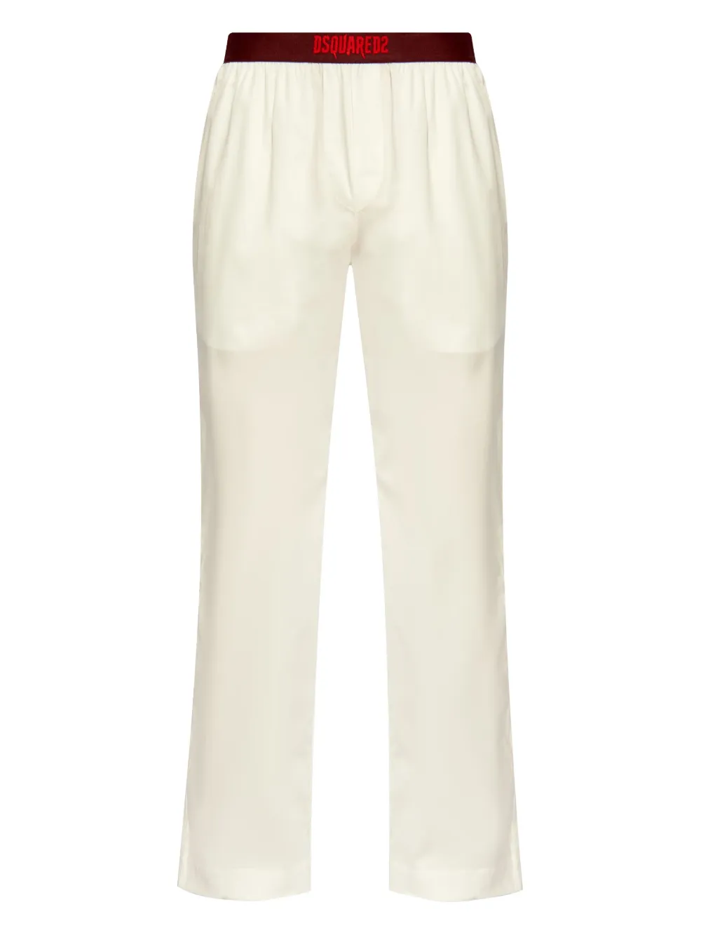 Dsquared2 logo-waistband cotton trousers - Toni neutri