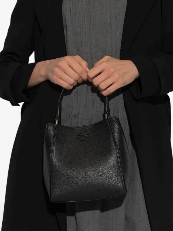Tory Burch McGraw Leather Bucket Bag Black FARFETCH ID