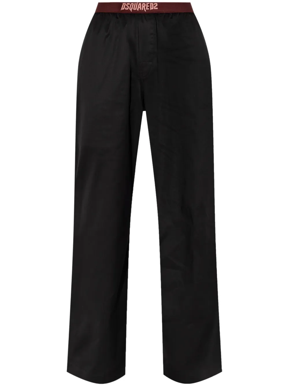 Dsquared2 Logo-waistband Cotton Lounge Trousers In Black