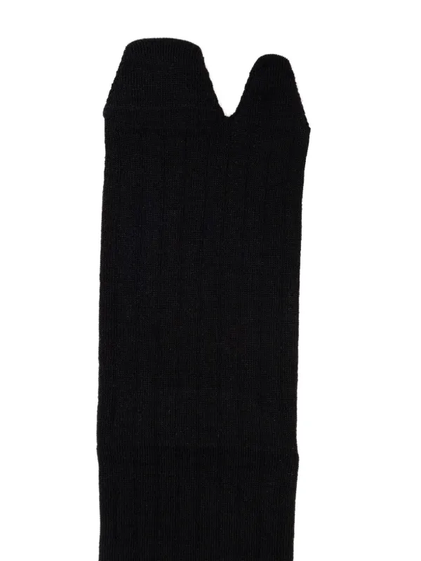 Maison Margiela Tabi thigh-length Wool Socks | Black | FARFETCH