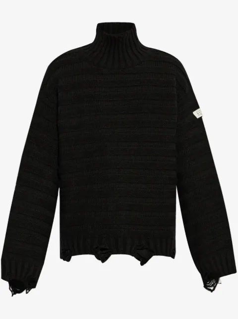 MM6 Maison Margiela distressed high-neck jumper