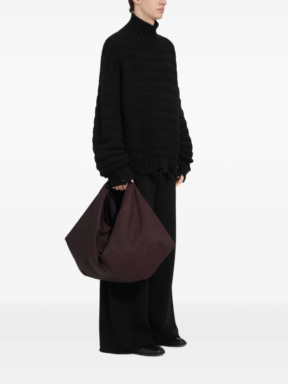 MM6 Maison Margiela Wool Turtleneck in Black, view 3