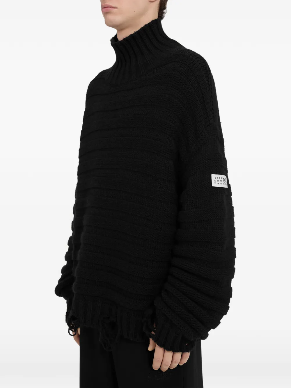 MM6 Maison Margiela Gerafelde trui Zwart