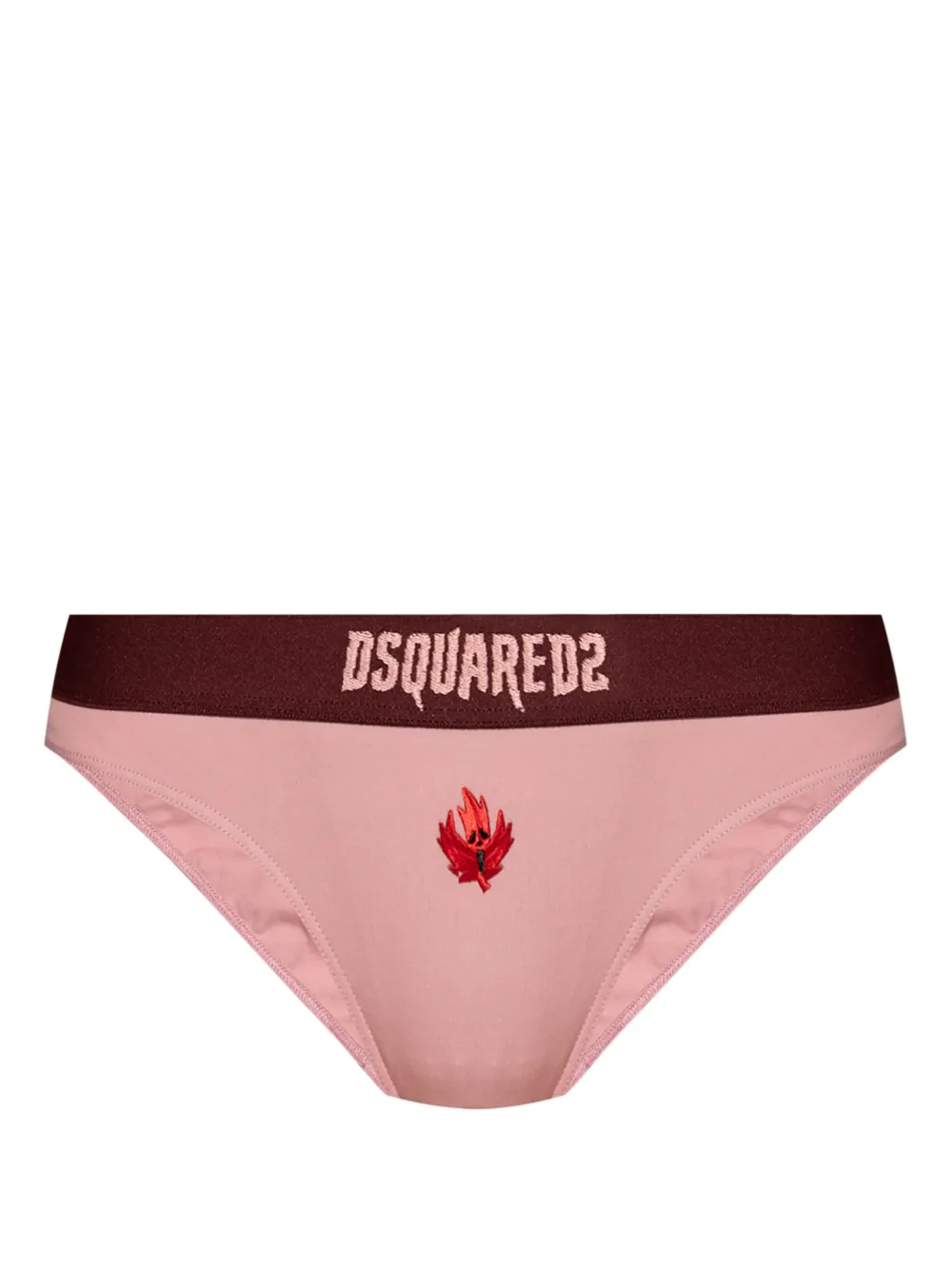 Dsquared2 Maple Leaf-embroidered Briefs In Pink