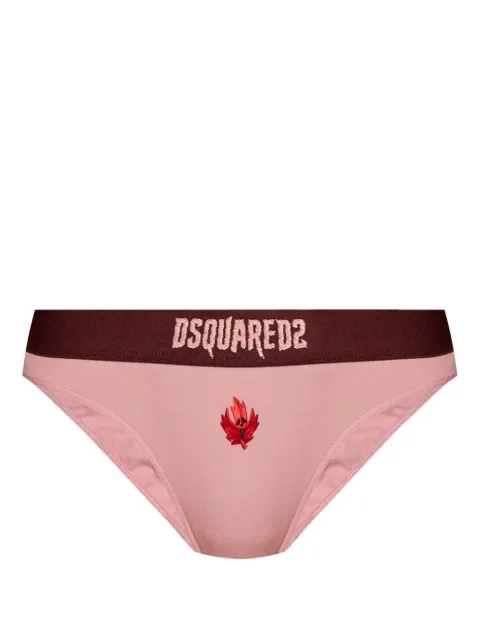 DSQUARED2 Calcinha com bordado de folha