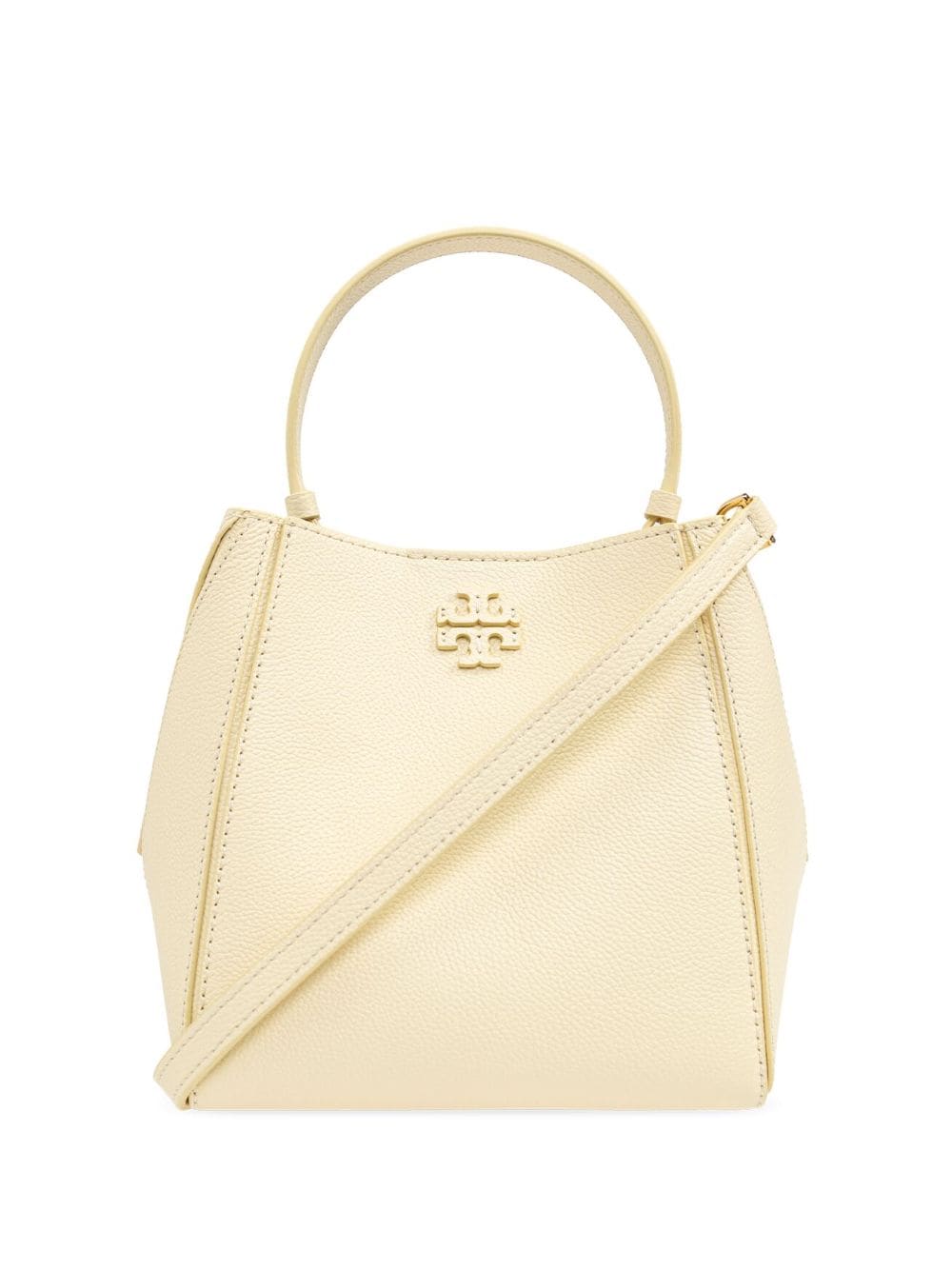 Tory Burch Mcgraw Leather Bucket Bag In Yellow
