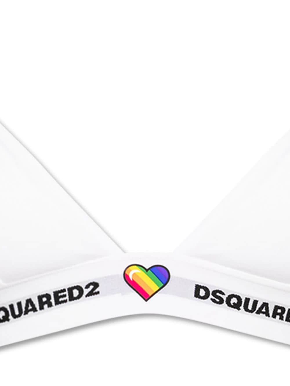 DSQUARED2 heart-appliqué logo-underband bra - Wit