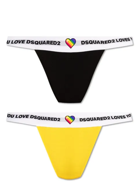 DSQUARED2 logo-waistband thong (pack of two)