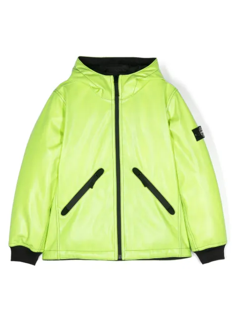 Stone Island Junior Jaqueta encerada com capuz