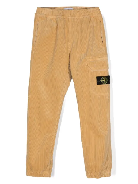 Stone Island Junior Compass-badge corduroy tapered trousers