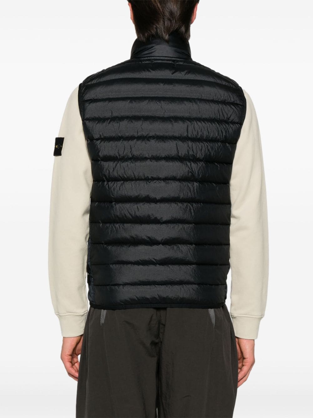 Shop Stone Island Compass-badge Padded Gilet In Blue