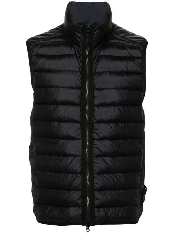 Stone Island Gilet Matelasse a Patch Compass Bleu FARFETCH FR