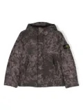 Stone Island Junior Compass-badge hooded down jacket - Black