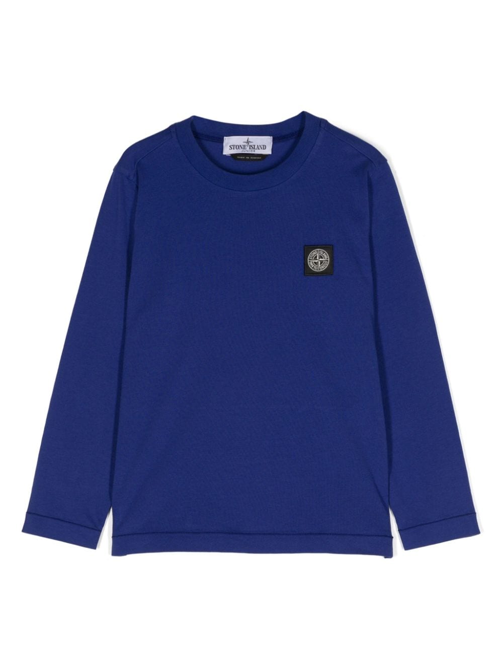 Stone Island Junior Kids' Compass-appliqué Cotton Sweatshirt In Blue