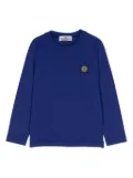Stone Island Junior Compass-appliqué cotton sweatshirt - Blue