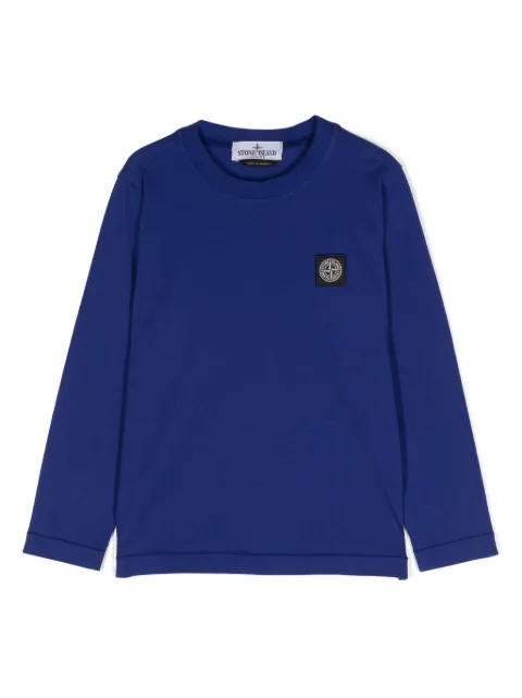 Stone Island Junior Compass-appliqué cotton sweatshirt 