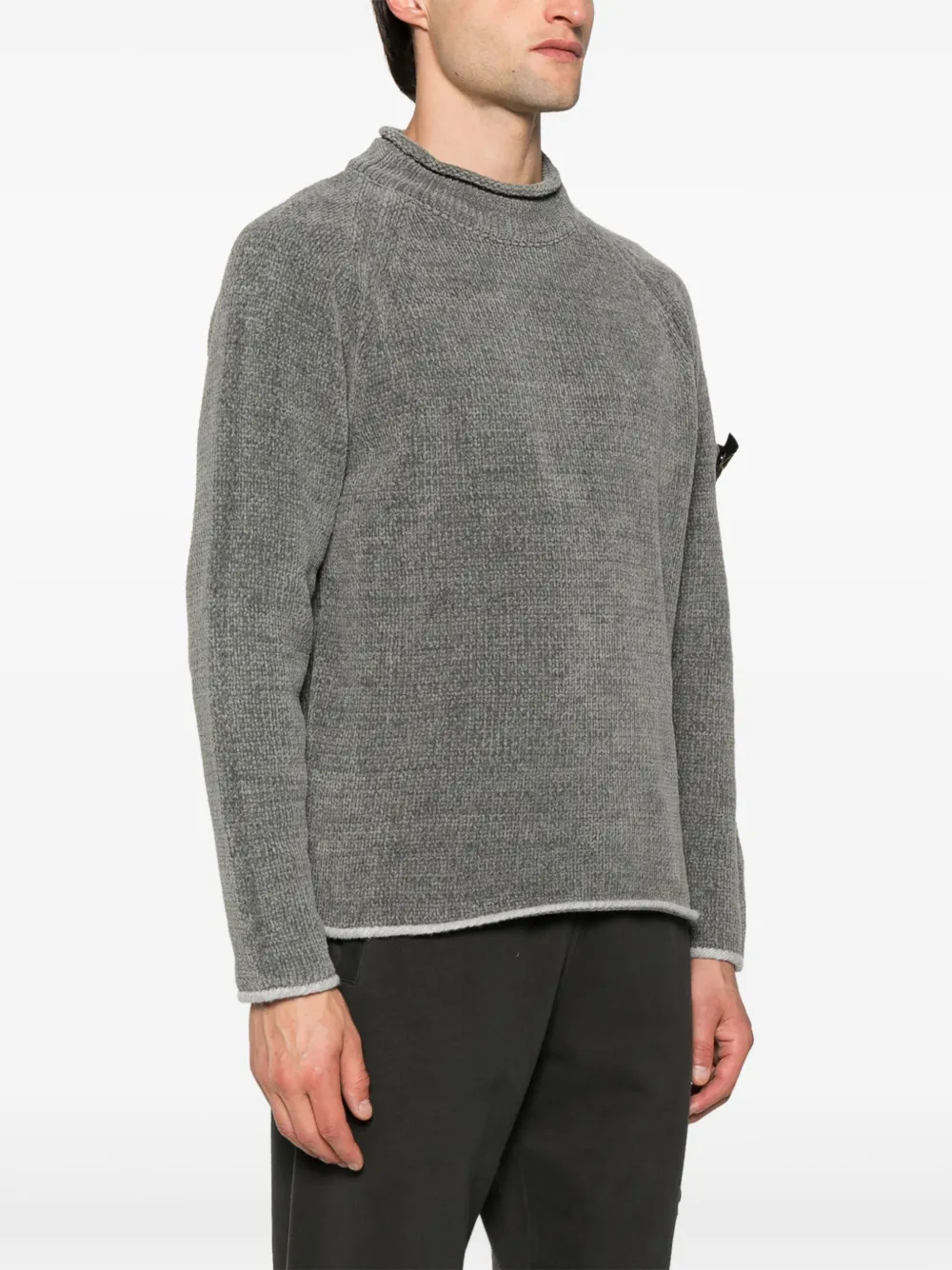  Stone Island Compass-badge Chenille Jumper - Grey 