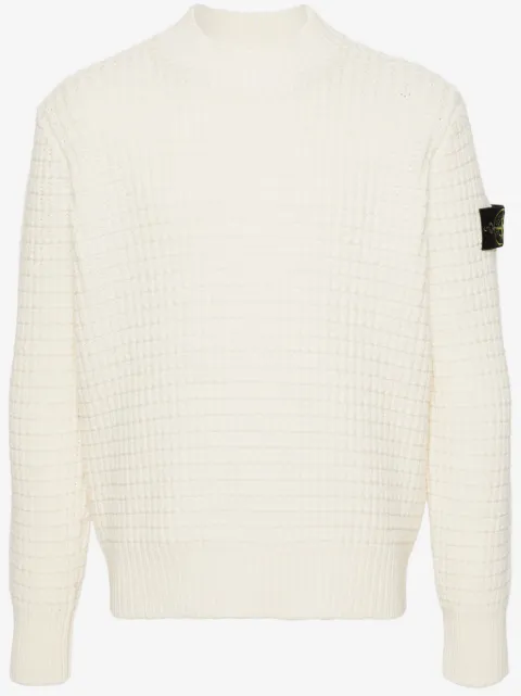 Stone Island trøje i 3D-strik med kompasmærke