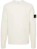 Stone Island Compass-badge wool blend jumper - White