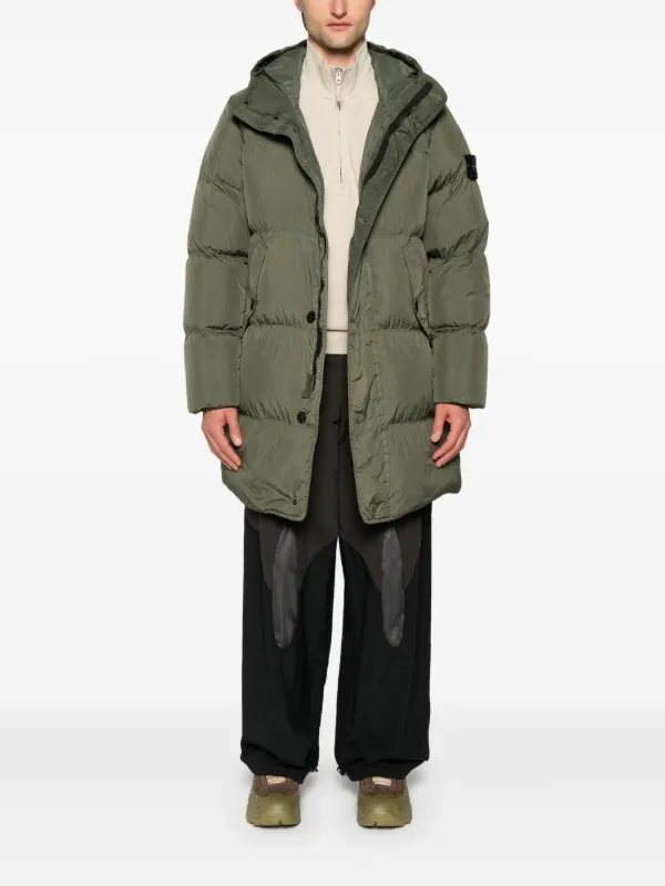 Stone island long puffer coat online