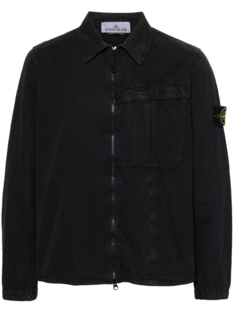 Stone Island Compass-badge cotton overshirt