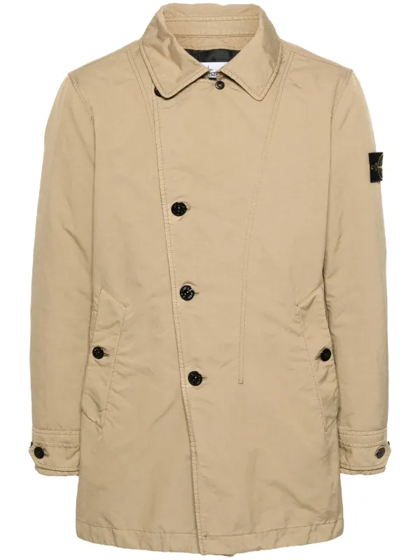 STONE  David-tc ダブルブレストトレンチコート 茶 STONE ISLAND David-tc ダブルブレストトレンチコート 茶