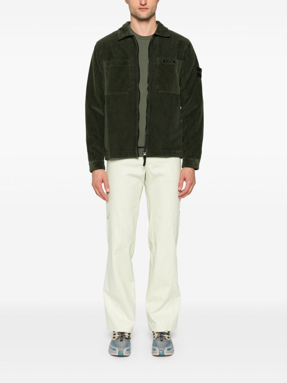 Stone Island Ribfluwelen shirtjack - Groen