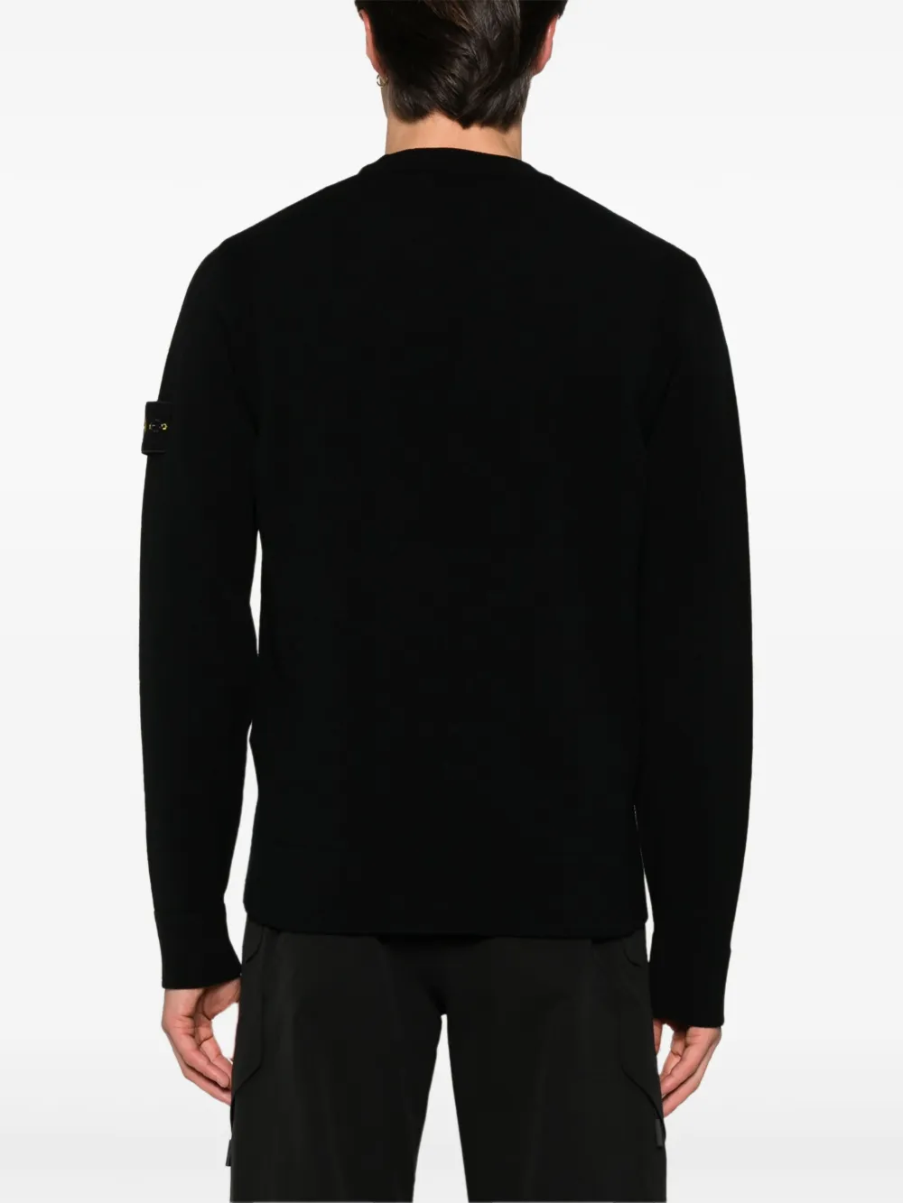 Stone Island Trui van wolblend met Compass-logopatch Zwart